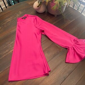 J. Crew Bright Pink satin blouse